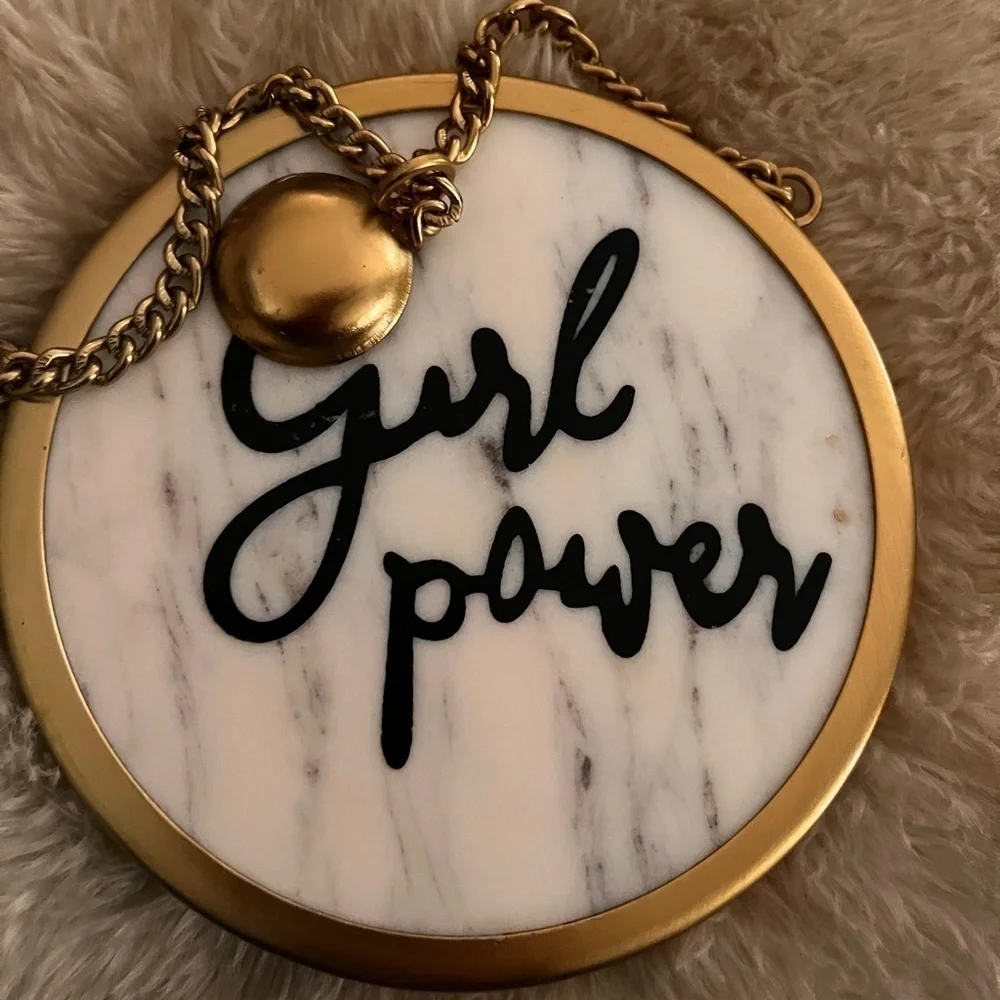 Girl power wall decor marble with gold wall hanging